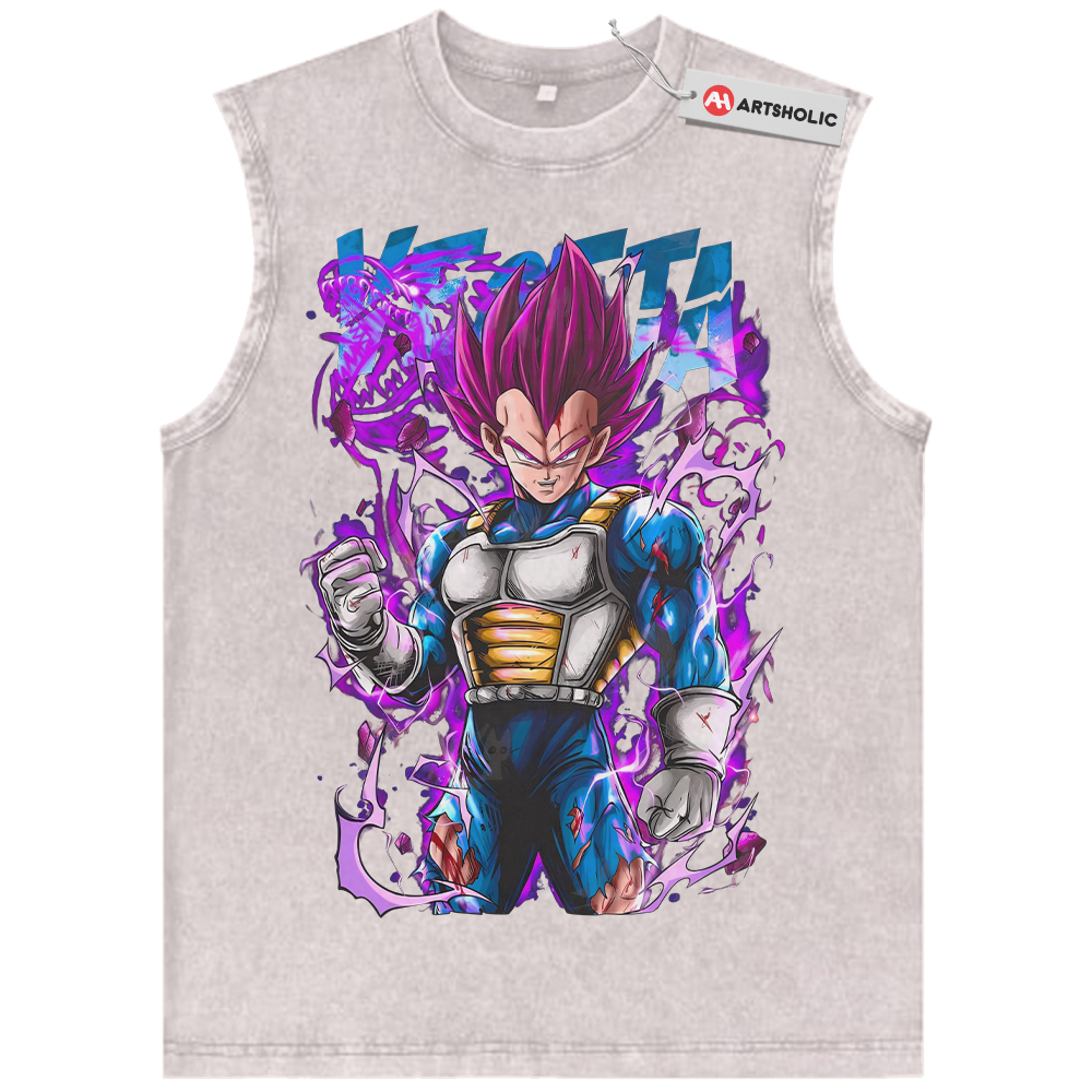Alternative view of Ultra Ego Vegeta Tank Top, Dragon Ball Tank Top, DBZ Tank Top, Anime Tank Top, Vintage Tank Top