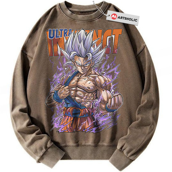 Alternative view of Ultra Instinct Son Goku Sweatshirt, Dragon Ball Sweatshirt, DBZ Sweatshirt, Anime Sweatshirt, Vintage Sweatshirt