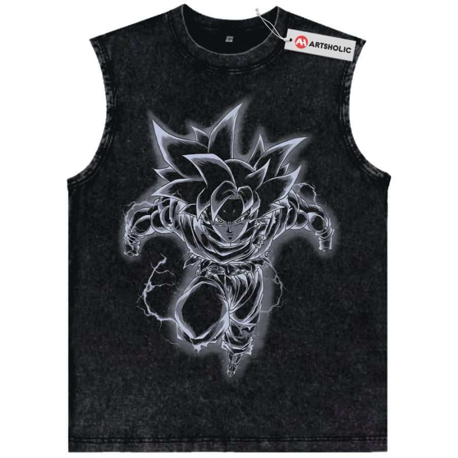 Alternative view of Ultra Instinct Son Goku Tank Top, Dragon Ball Tank Top, Anime Tank Top, Vintage Tank Top