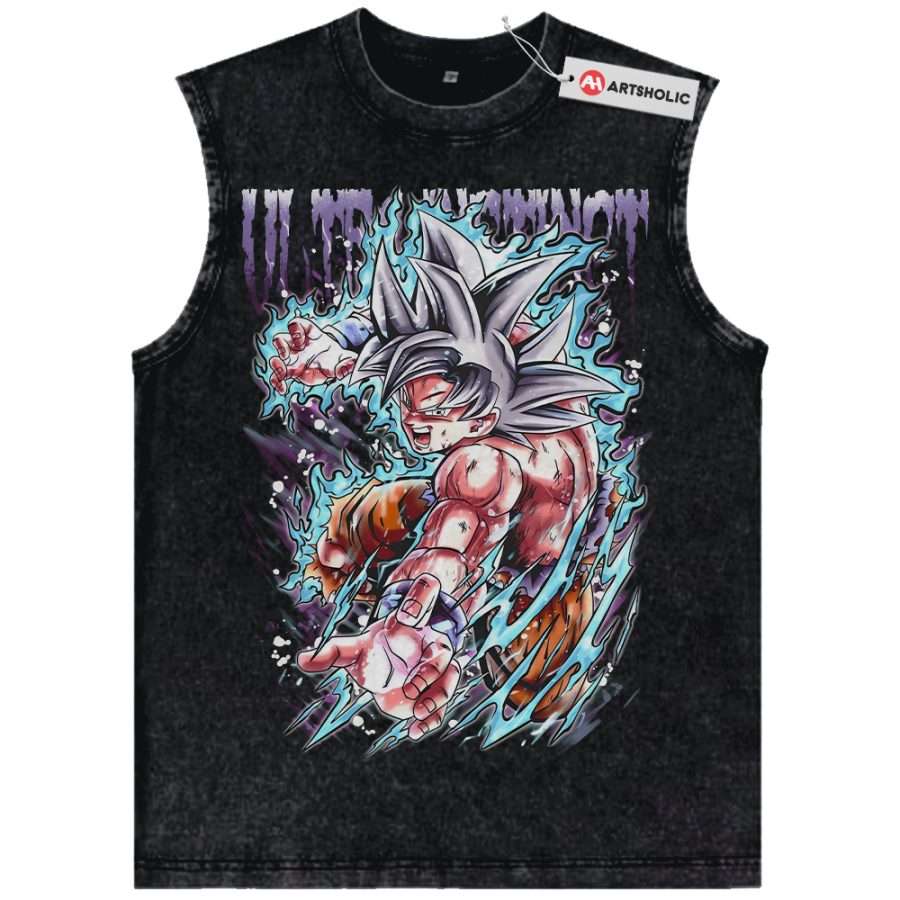 Alternative view of Ultra Instinct Son Goku Tank Top, Dragon Ball Tank Top, Anime Tank Top, Vintage Tank Top