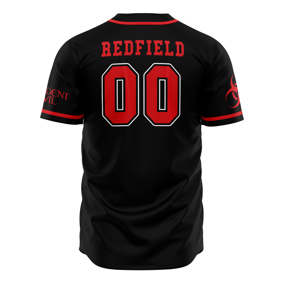 Alternative view of Umbrella Corp Resident Evil Custom Baseball Jersey - Otaku Hall
