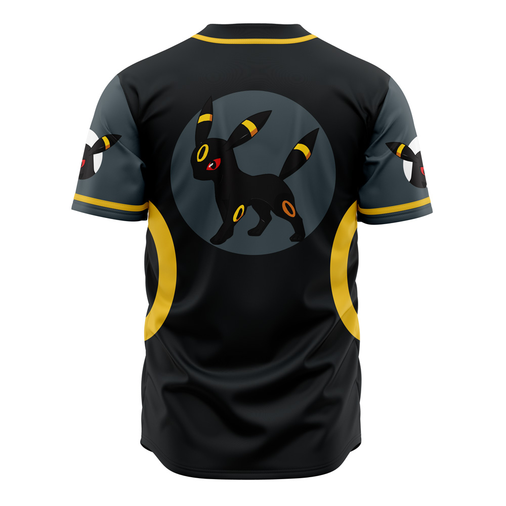 Alternative view of Umbreon Eeveelution Pokemon Custom Baseball Jersey - Otaku Hall