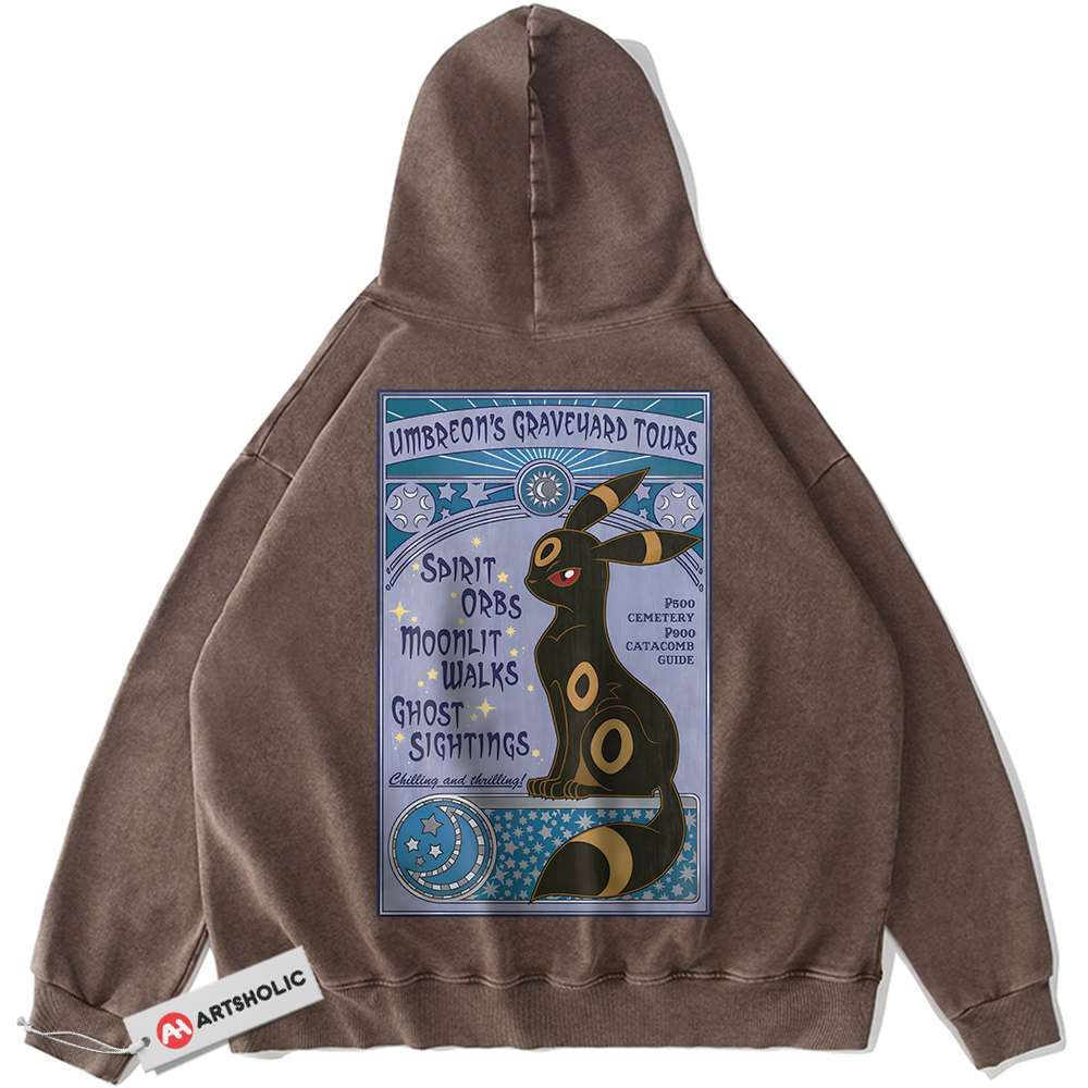 Alternative view of Umbreon Hoodie, Pokemon Hoodie, Anime Hoodie, Vintage Hoodie