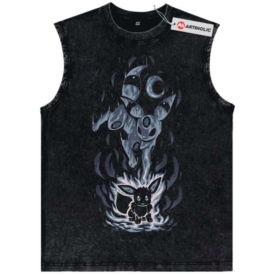 Alternative view of Umbreon Tank Top, Eevee Tank Top, Pokemon Tank Top, Anime Tank Top, Vintage Tank Top