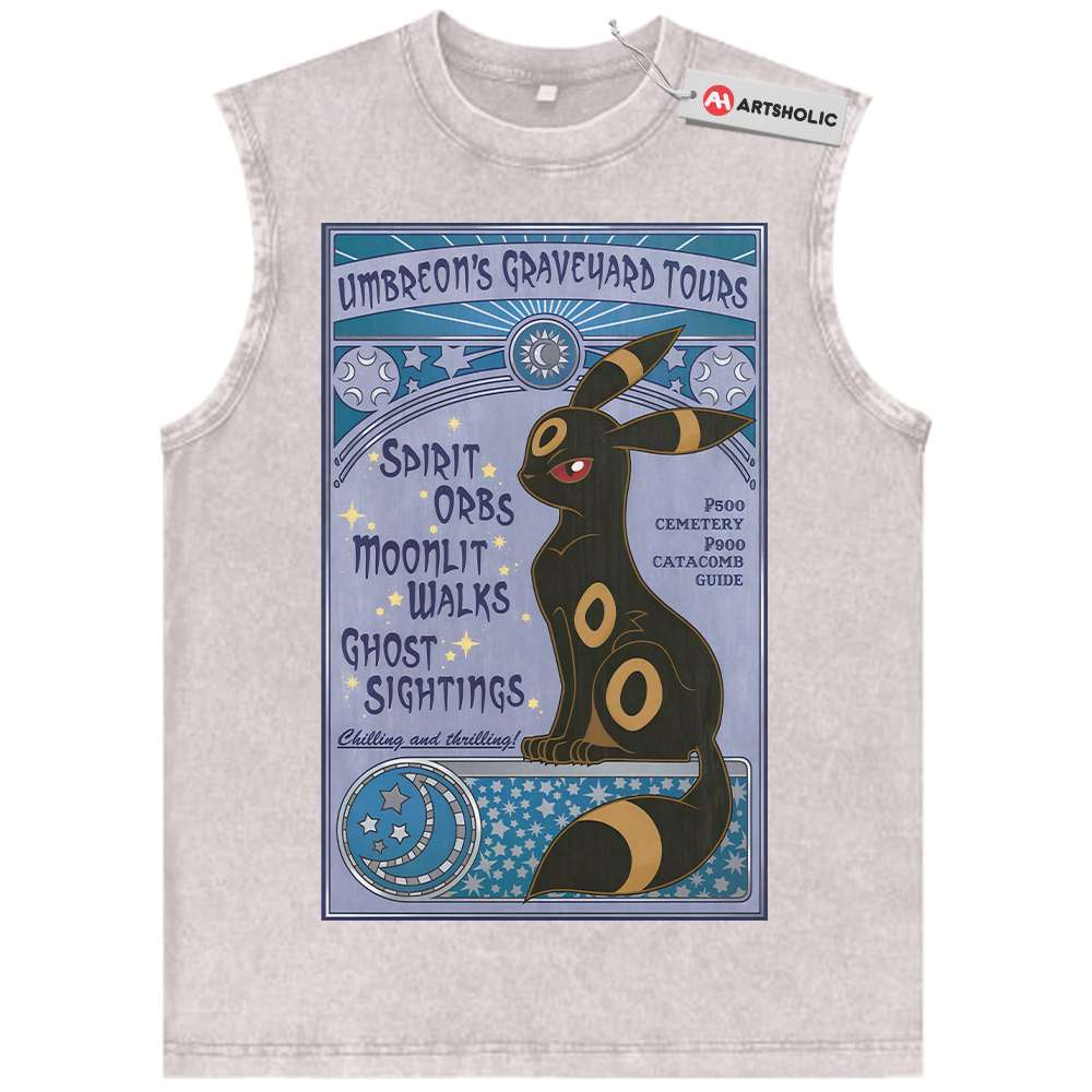 Alternative view of Umbreon Tank Top, Pokemon Tank Top, Anime Tank Top, Vintage Tank Top