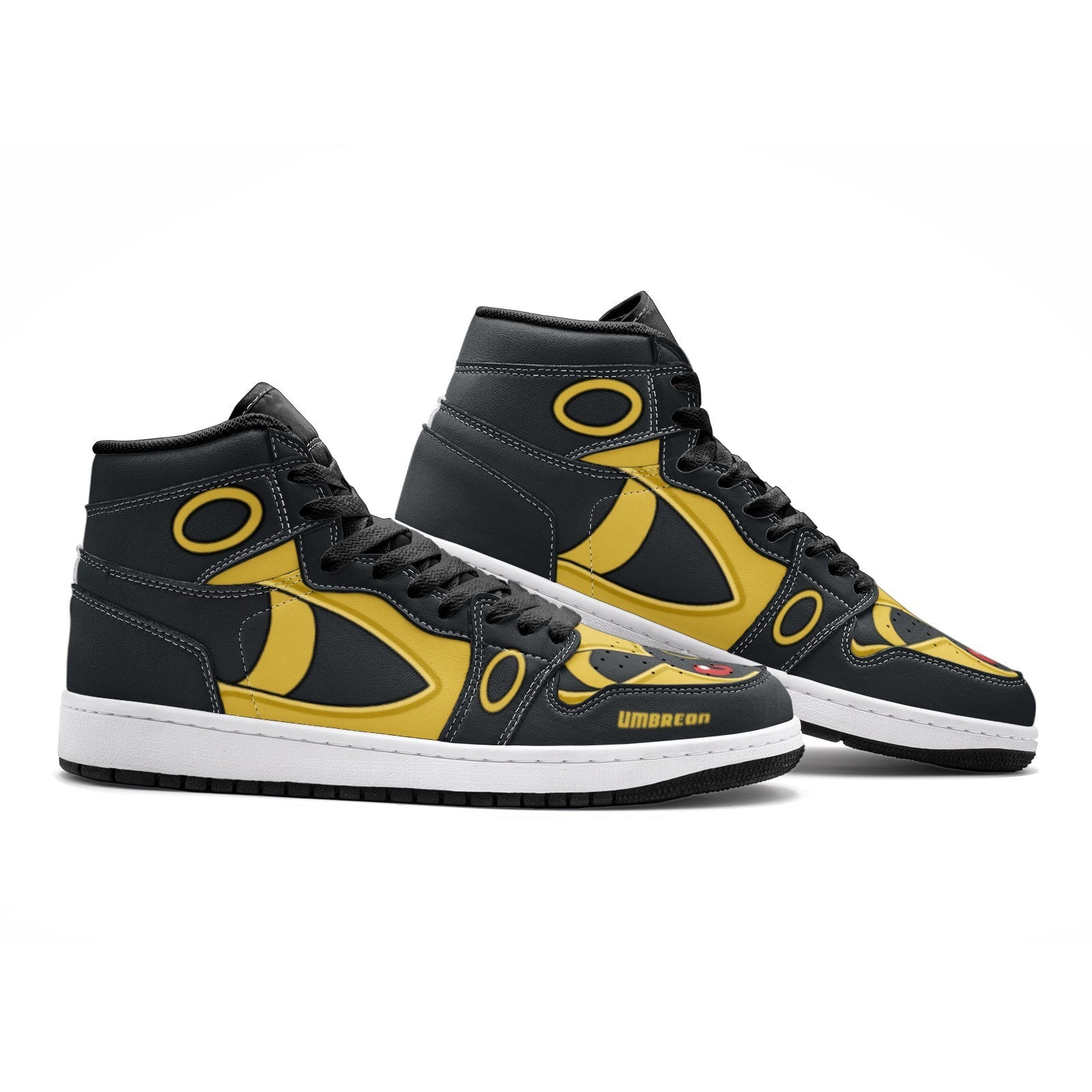 Alternative view of Umbreon V2 Pokemon Custom Sneaker Mid 1 Basketball Shoes - Otaku Hall
