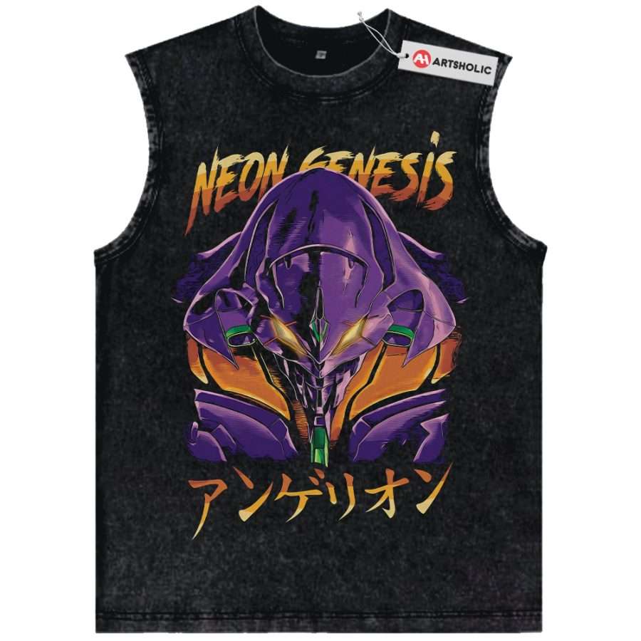 Alternative view of Unit-01 Tank Top, Neon Genesis Evangelion Tank Top, Anime Tank Top, Vintage Tank Top