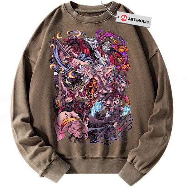 Alternative view of Upper Moons - Demon Slayer Sweatshirt, Anime Sweatshirt, Vintage Sweatshirt