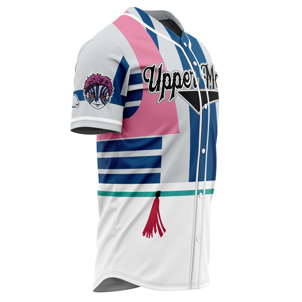 Alternative view of Upper Moons Akaza Demon Slayer Custom Baseball Jersey - Otaku Hall