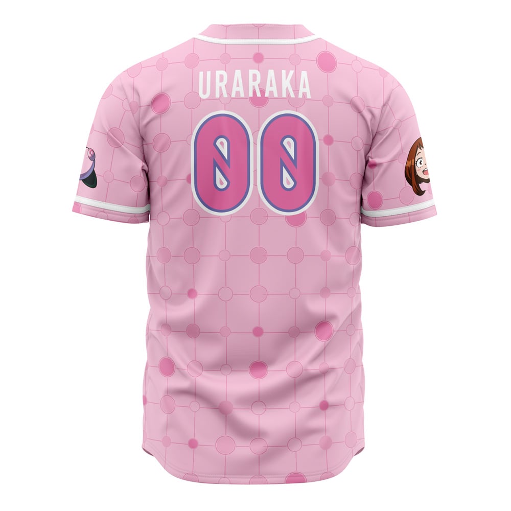 Alternative view of Uraraka Ochako My Hero Academia Baseball Jersey