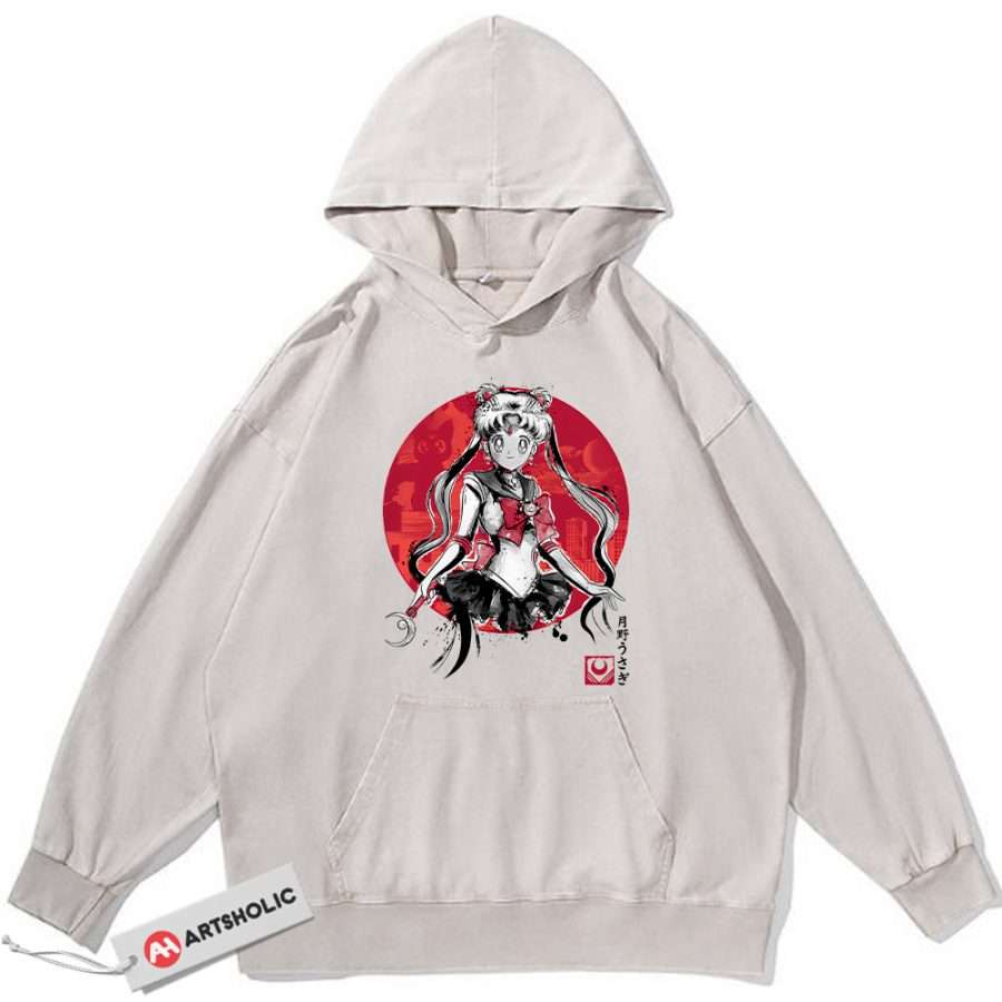 Alternative view of Usagi Tsukino Hoodie, Sailor Moon Hoodie, Anime Hoodie, Vintage Hoodie