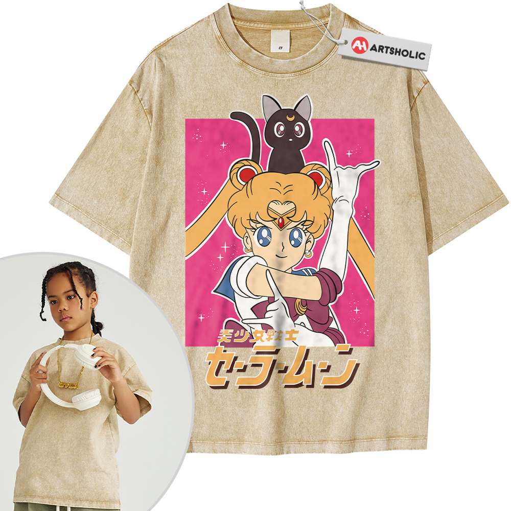 Alternative view of Usagi Tsukino Shirt For Kids, Sailor Moon Shirt For Kids, Anime Shirt For Kids, Vintage T-Shirt For Kids