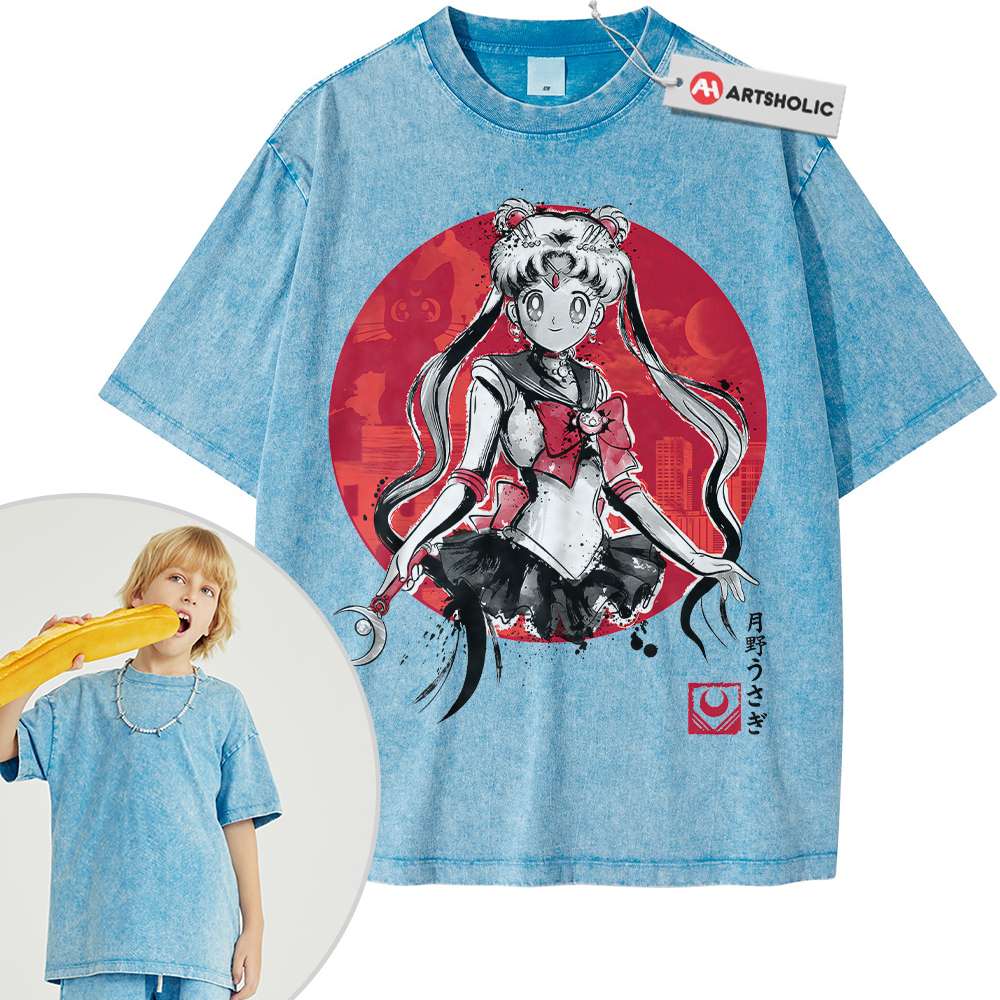 Alternative view of Usagi Tsukino Shirt For Kids, Sailor Moon Shirt For Kids, Anime Shirt For Kids, Vintage T-Shirt For Kids