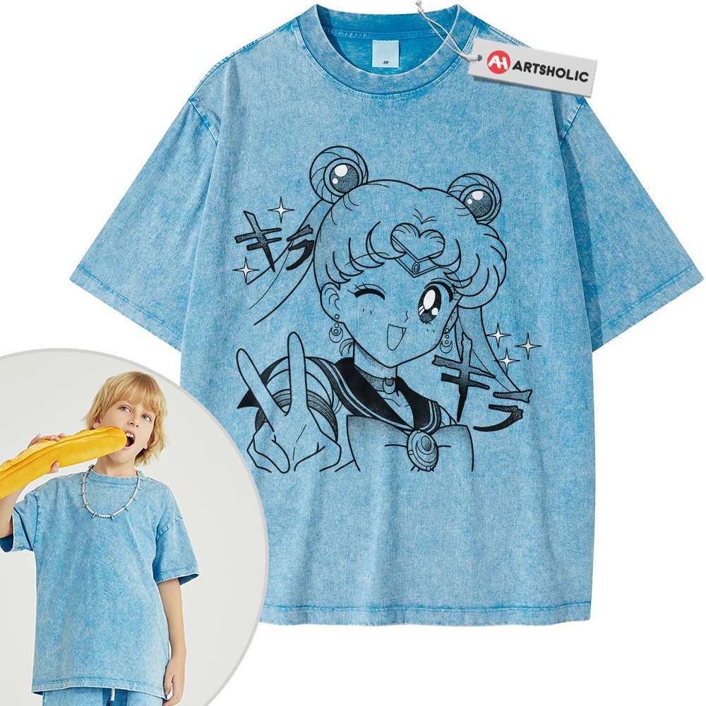 Alternative view of Usagi Tsukino Shirt For Kids, Sailor Moon Shirt For Kids, Anime Shirt For Kids, Vintage T-Shirt For Kids