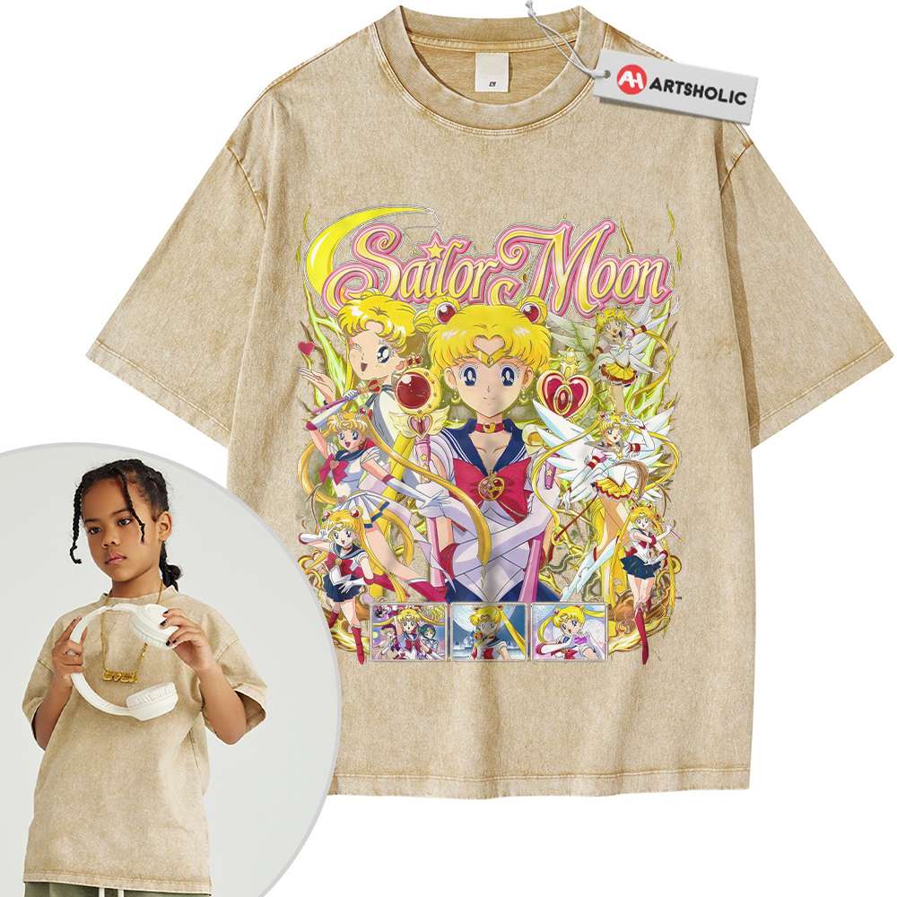 Alternative view of Usagi Tsukino Shirt For Kids, Sailor Moon Shirt For Kids, Anime Shirt For Kids, Vintage T-Shirt For Kids