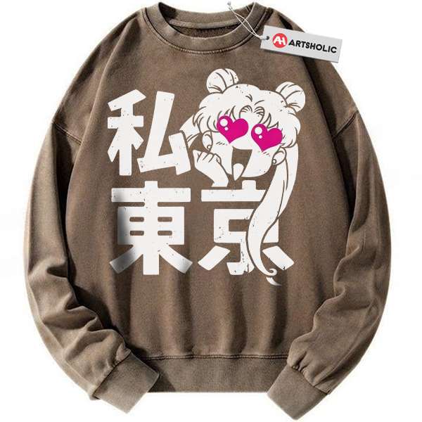 Alternative view of Usagi Tsukino Sweatshirt, Sailor Moon Sweatshirt, Anime Sweatshirt, Vintage Sweatshirt