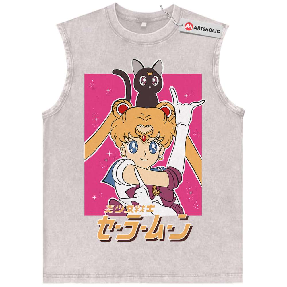 Alternative view of Usagi Tsukino Tank Top, Sailor Moon Tank Top, Anime Tank Top, Vintage Tank Top
