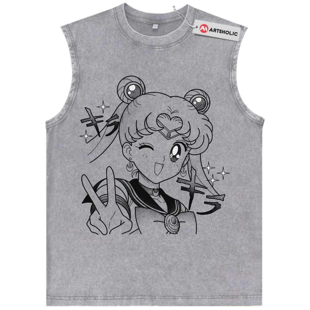 Alternative view of Usagi Tsukino Tank Top, Sailor Moon Tank Top, Anime Tank Top, Vintage Tank Top