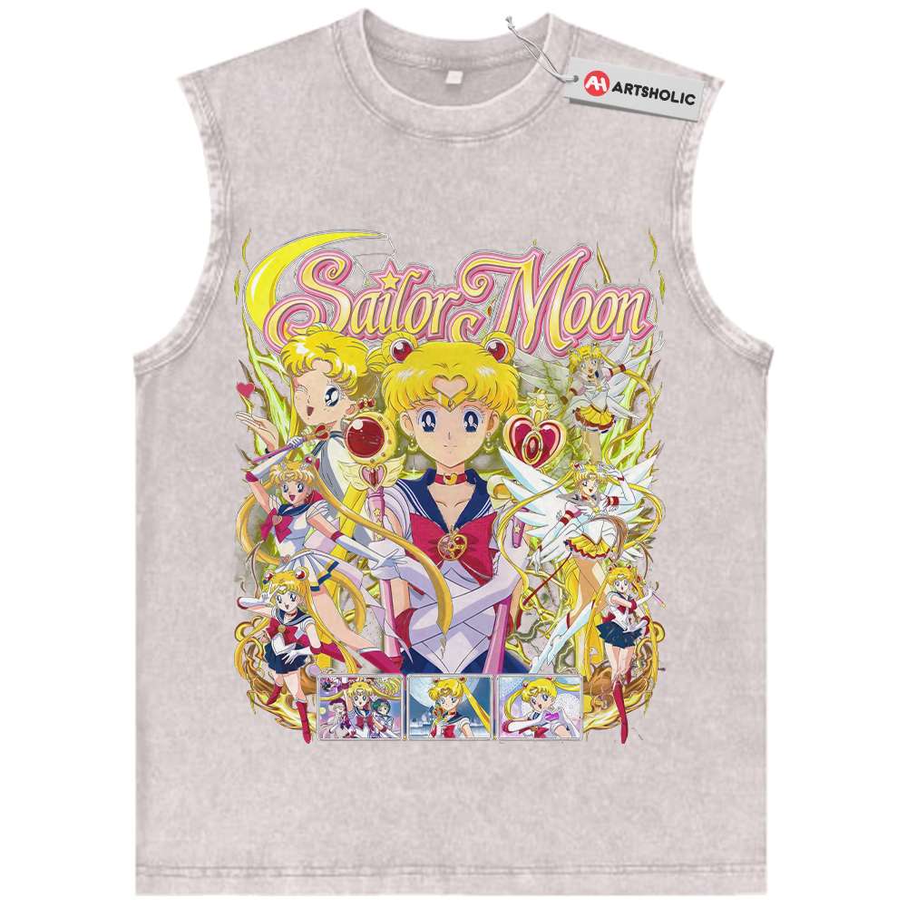 Alternative view of Usagi Tsukino Tank Top, Sailor Moon Tank Top, Anime Tank Top, Vintage Tank Top