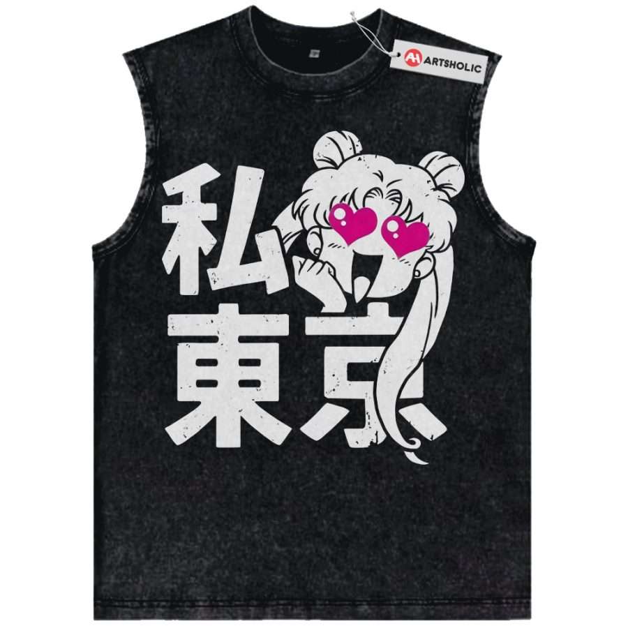 Alternative view of Usagi Tsukino Tank Top, Sailor Moon Tank Top, Anime Tank Top, Vintage Tank Top