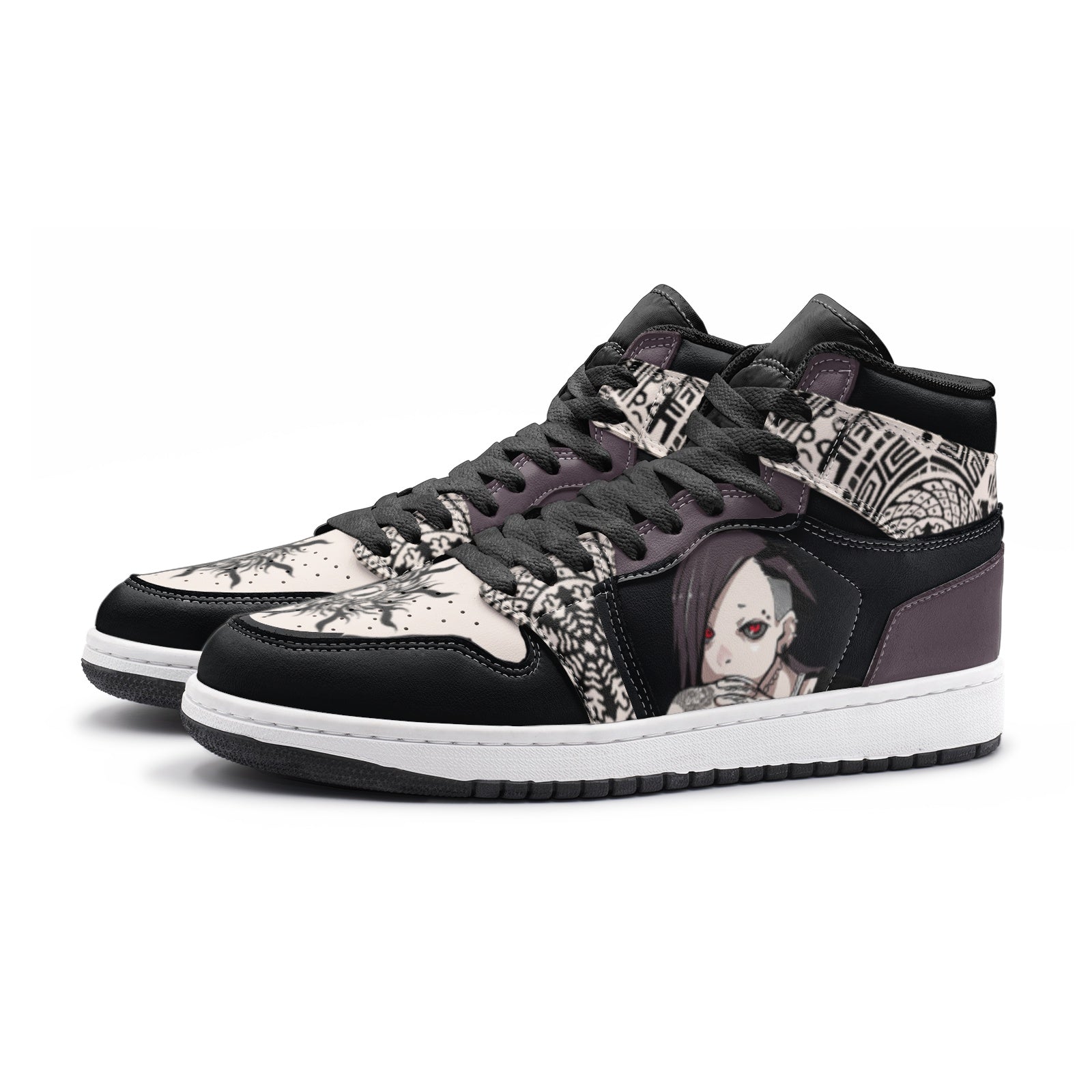 Alternative view of Uta Tokyo Ghoul Custom Sneaker Mid 1 Basketball Shoes - Otaku Hall