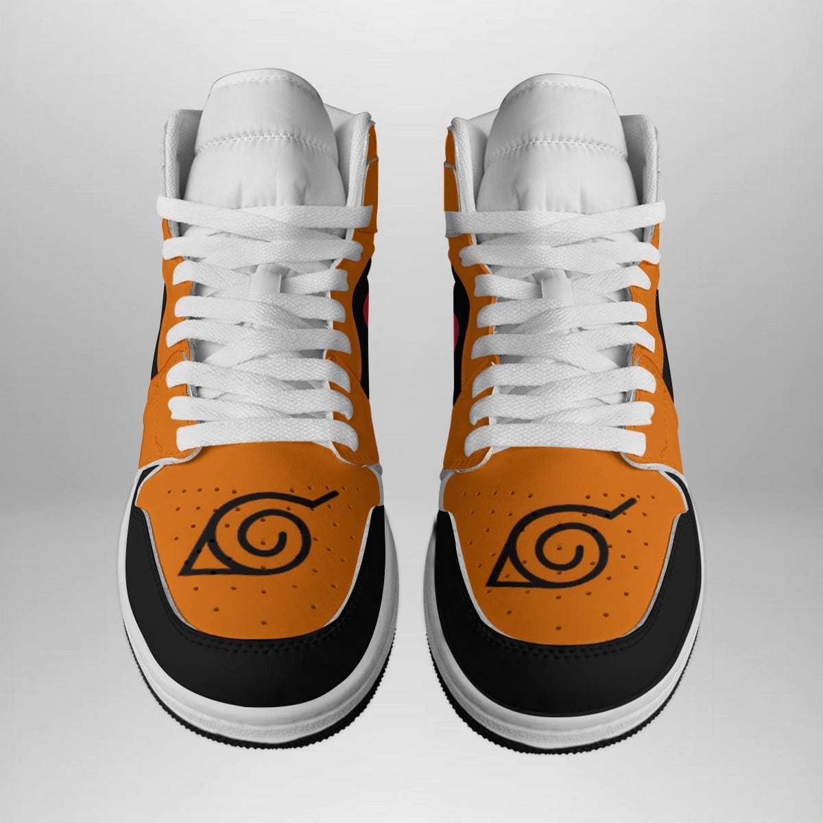 Alternative view of Uzumaki Naruto Shippuden Custom Sneaker Mid 1 Basketball Shoes for Fans of Anime and Sports - Otaku Hall