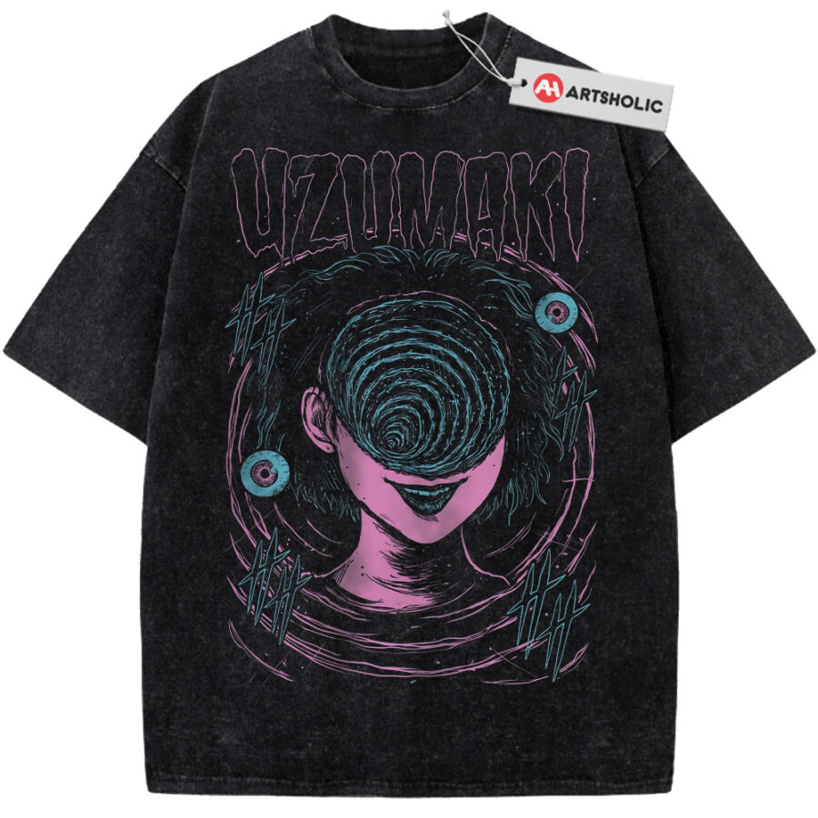 Alternative view of Uzumaki Shirt, Junji Ito Shirt, Anime Shirt, Vintage T-Shirt