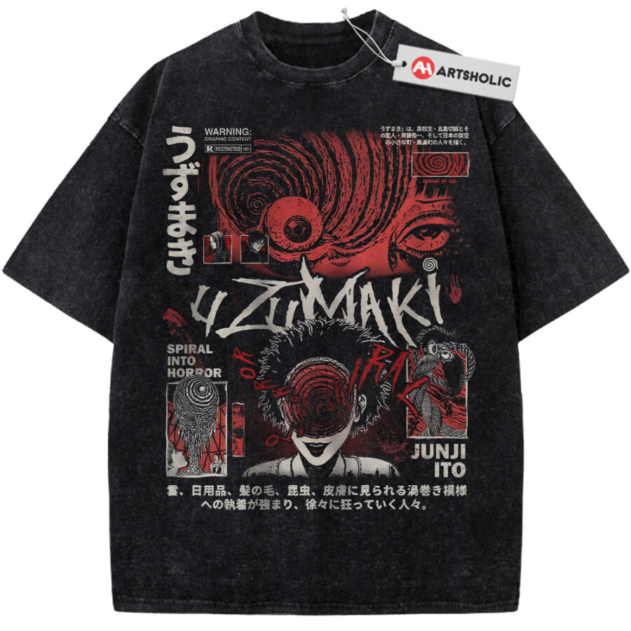 Alternative view of Uzumaki Shirt, Junji Ito Shirt, Halloween Shirt, Horror Shirt, Anime Shirt, Vintage T-Shirt