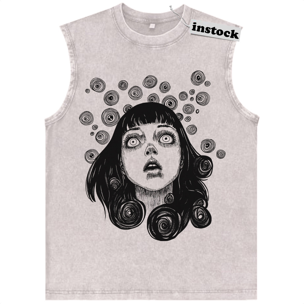 Uzumaki Tank Top, Junji Ito Tank Top, Horror Anime Tank Top, Vintage Tank Top