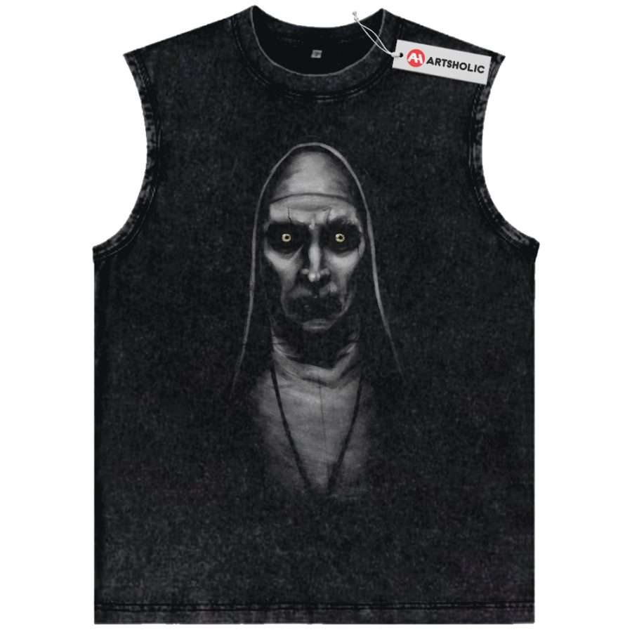 Alternative view of Valak Tank Top, The Nun Tank Top, Halloween Tank Top, Horror Tank Top, Vintage Tank Top