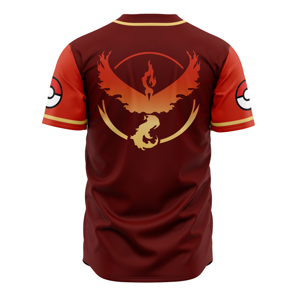 Alternative view of Valor Pokemon Custom Baseball Jersey - Otaku Hall