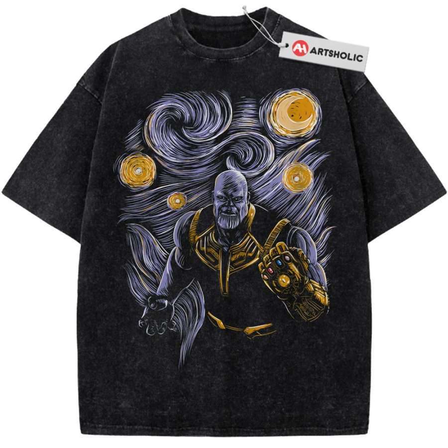 Alternative view of Van Gogh Thanos Shirt, Marvel Comics Shirt, Vintage T-Shirt