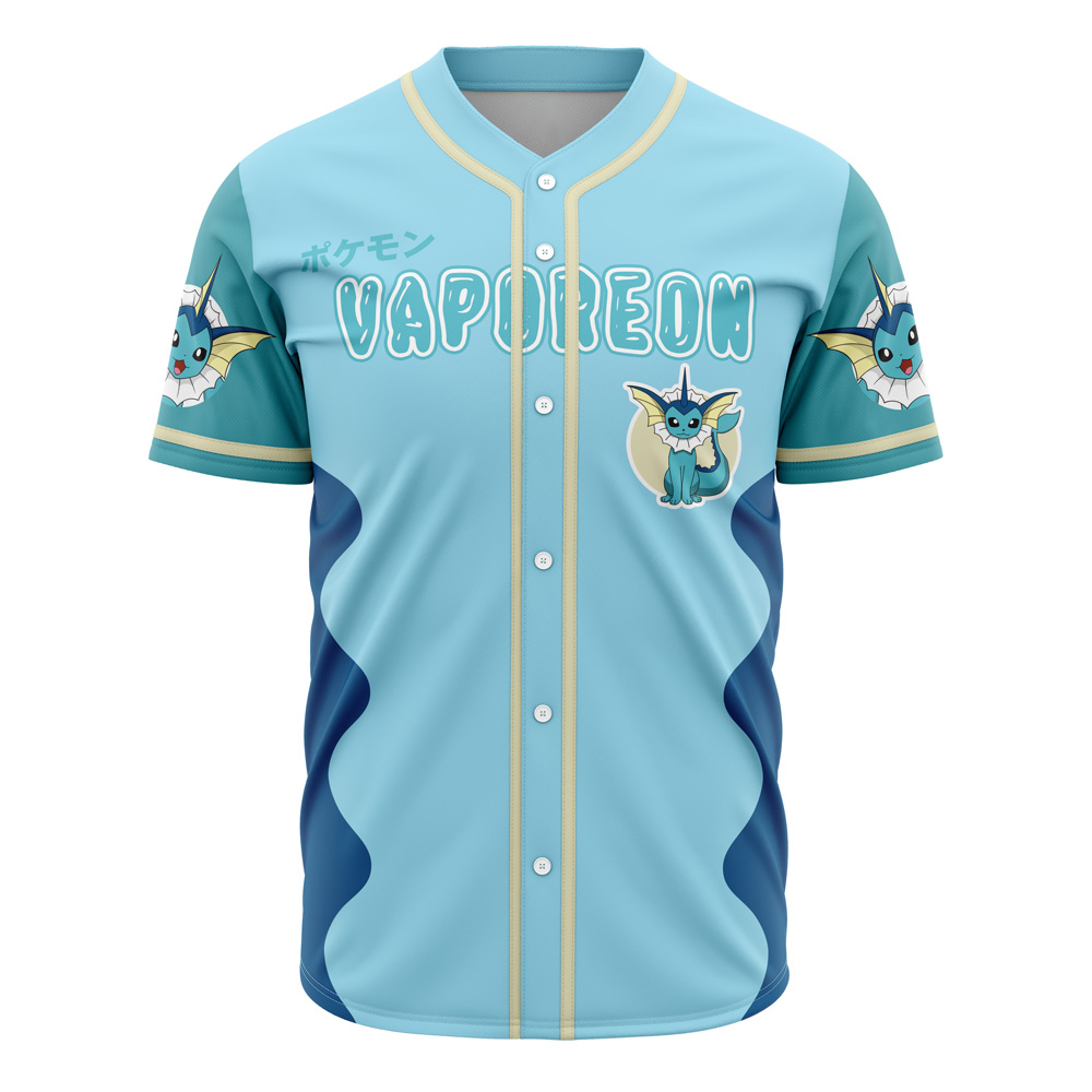 Vaporeon Eeveelution Pokemon Custom Baseball Jersey - Otaku Hall