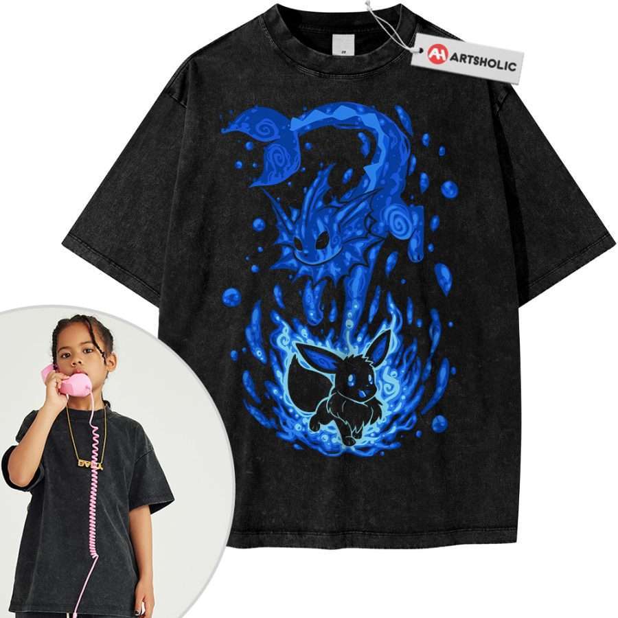 Alternative view of Vaporeon Shirt For Kids, Eevee Shirt For Kids, Pokemon Shirt For Kids, Anime Shirt For Kids, Vintage Tee For Kids