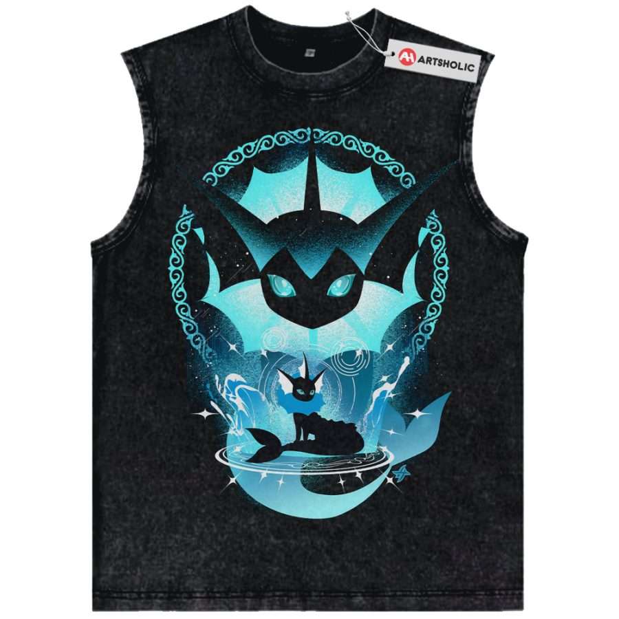 Alternative view of Vaporeon Tank Top, Pokemon Tank Top, PKM Tank Top, Anime Tank Top, Vintage Tank Top