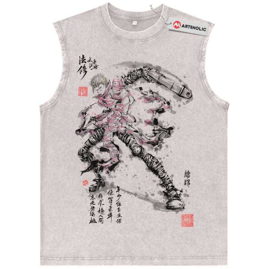 Alternative view of Vash the Stampede Tank Top, Trigun Tank Top, Anime Tank Top, Vintage Tank Top
