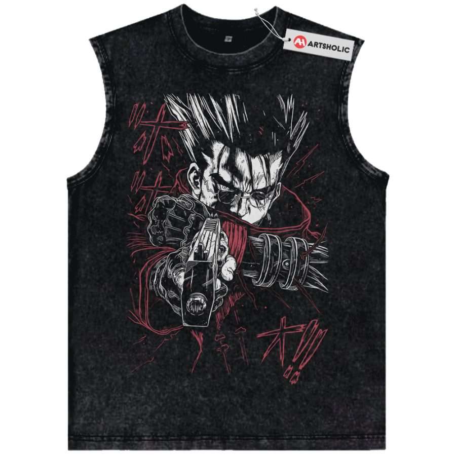 Alternative view of Vash the Stampede Tank Top, Trigun Tank Top, Anime Tank Top, Vintage Tank Top