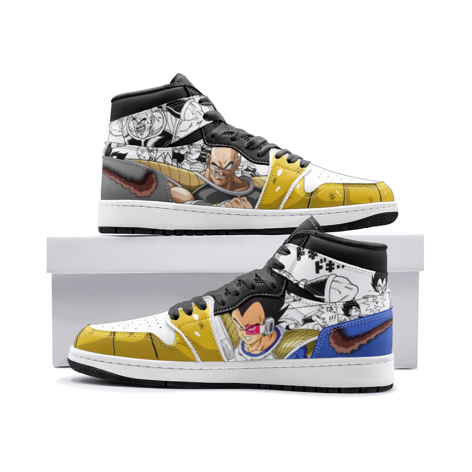 Vegeta and Nappa Dragon Ball Z V2 Custom Sneaker Mid 1 Basketball Shoes - Otaku Hall