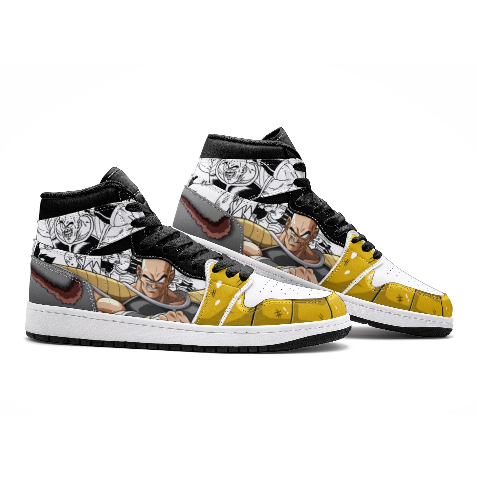 Alternative view of Vegeta and Nappa Dragon Ball Z V2 Custom Sneaker Mid 1 Basketball Shoes - Otaku Hall