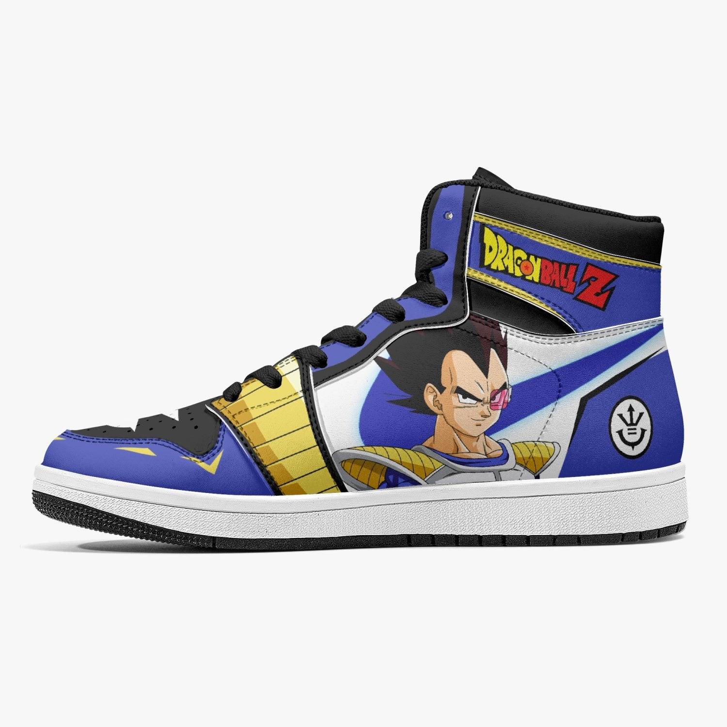 Alternative view of Vegeta Dragon Ball Z Custom Sneaker Mid 1 Basketball Shoes - Otaku Hall