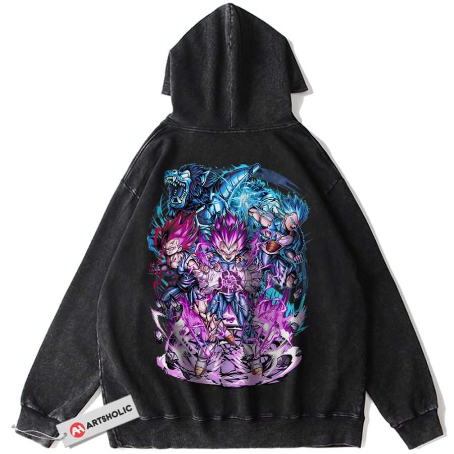 Alternative view of Vegeta Hoodie, Dragon Ball Z Hoodie, DBZ Hoodie, Anime Hoodie, Vintage Hoodie