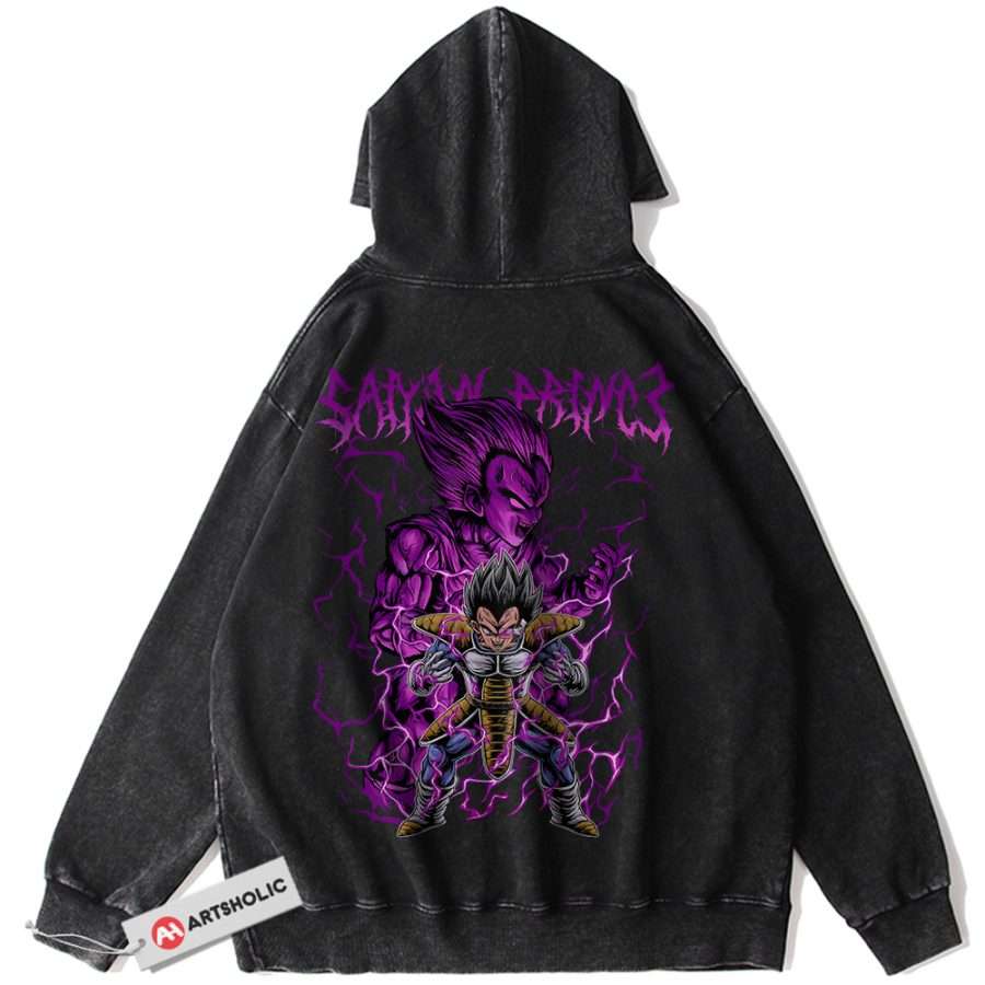 Alternative view of Vegeta Hoodie, Dragon Ball Z Hoodie, DBZ Hoodie, Anime Hoodie, Vintage Hoodie