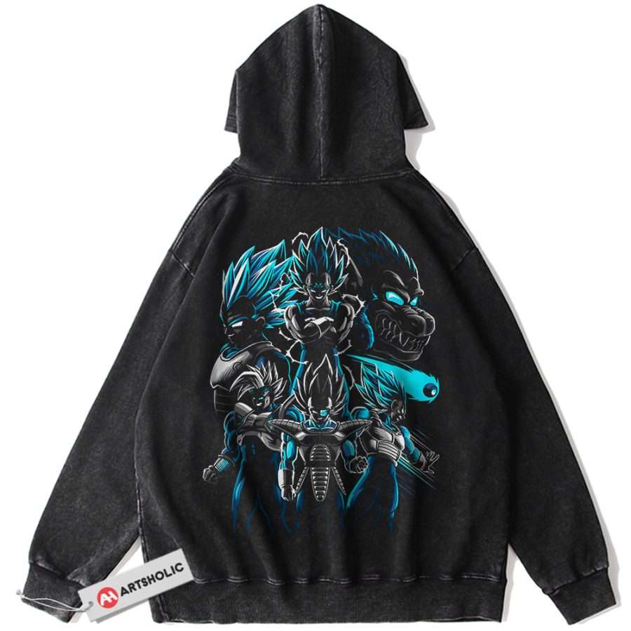 Alternative view of Vegeta Hoodie, Dragon Ball Z Hoodie, DBZ Hoodie, Anime Hoodie, Vintage Hoodie