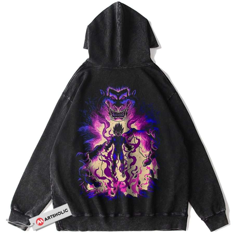 Alternative view of Vegeta Hoodie, Dragon Ball Z Hoodie, DBZ Hoodie, Anime Hoodie, Vintage Hoodie