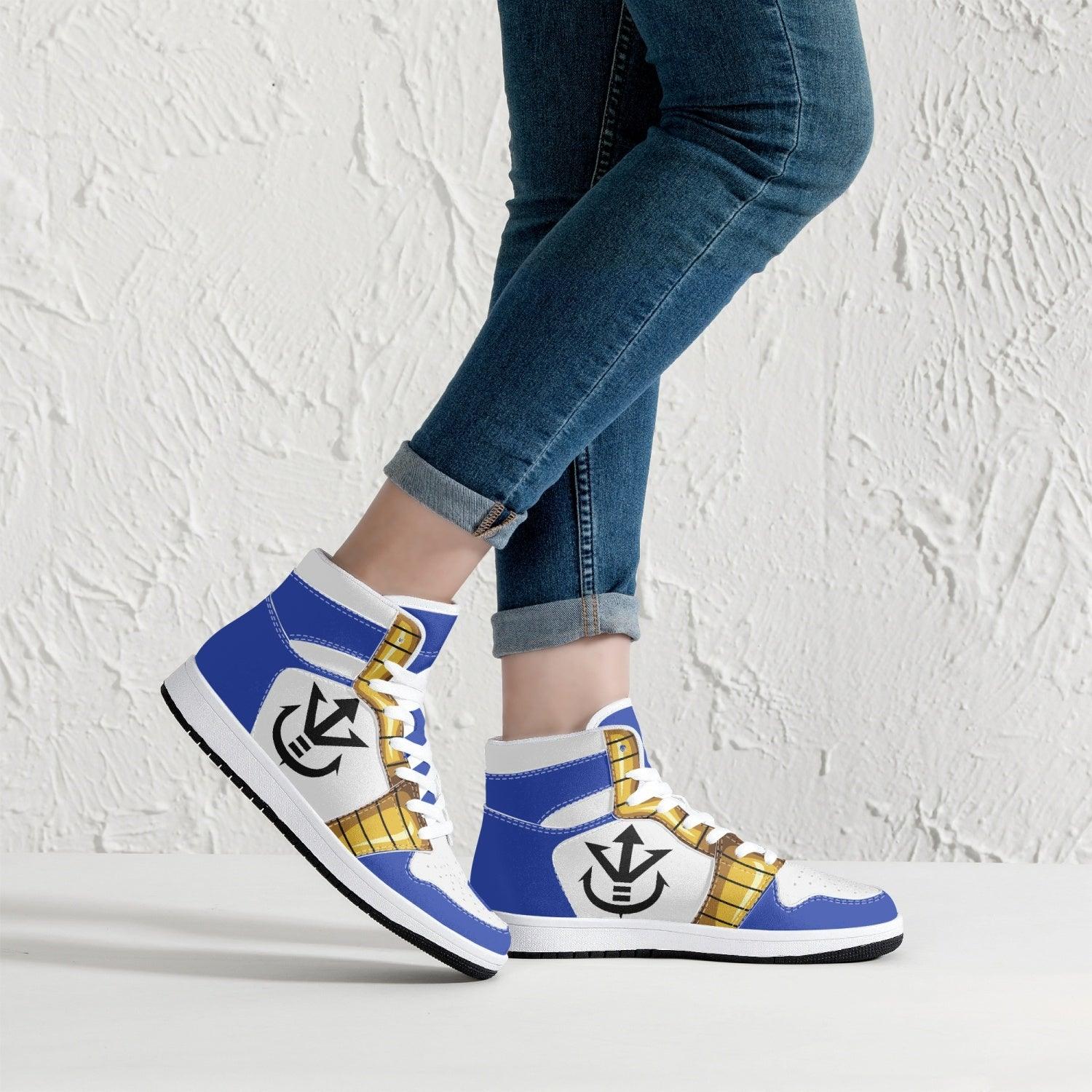 Alternative view of Vegeta Saiyan Pride Custom Sneaker Mid 1 Basketball Shoes - Otaku Hall