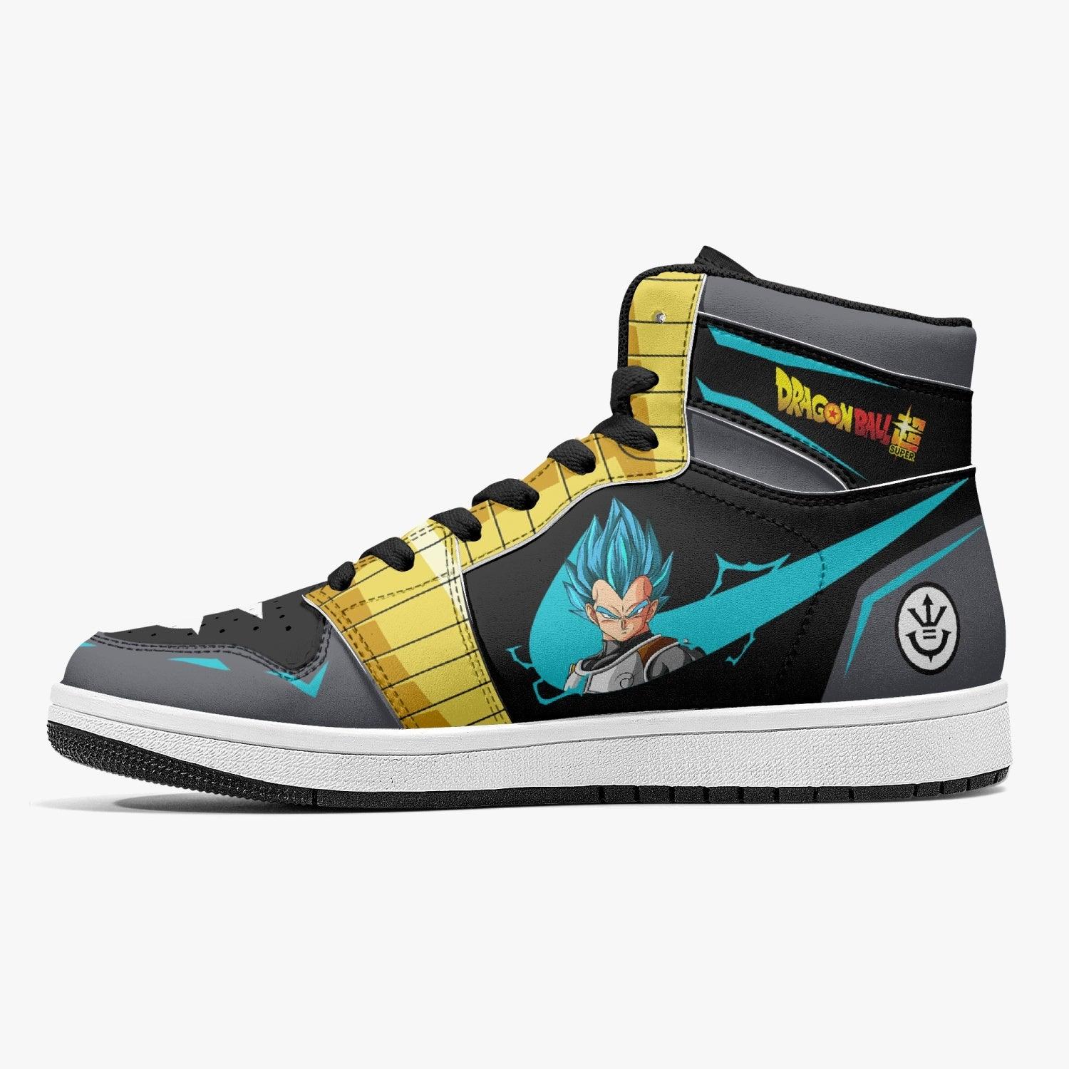 Alternative view of Vegeta Super Saiyan Blue Dragon Ball Z Custom Sneaker Mid 1 Basketball Shoes - Otaku Hall