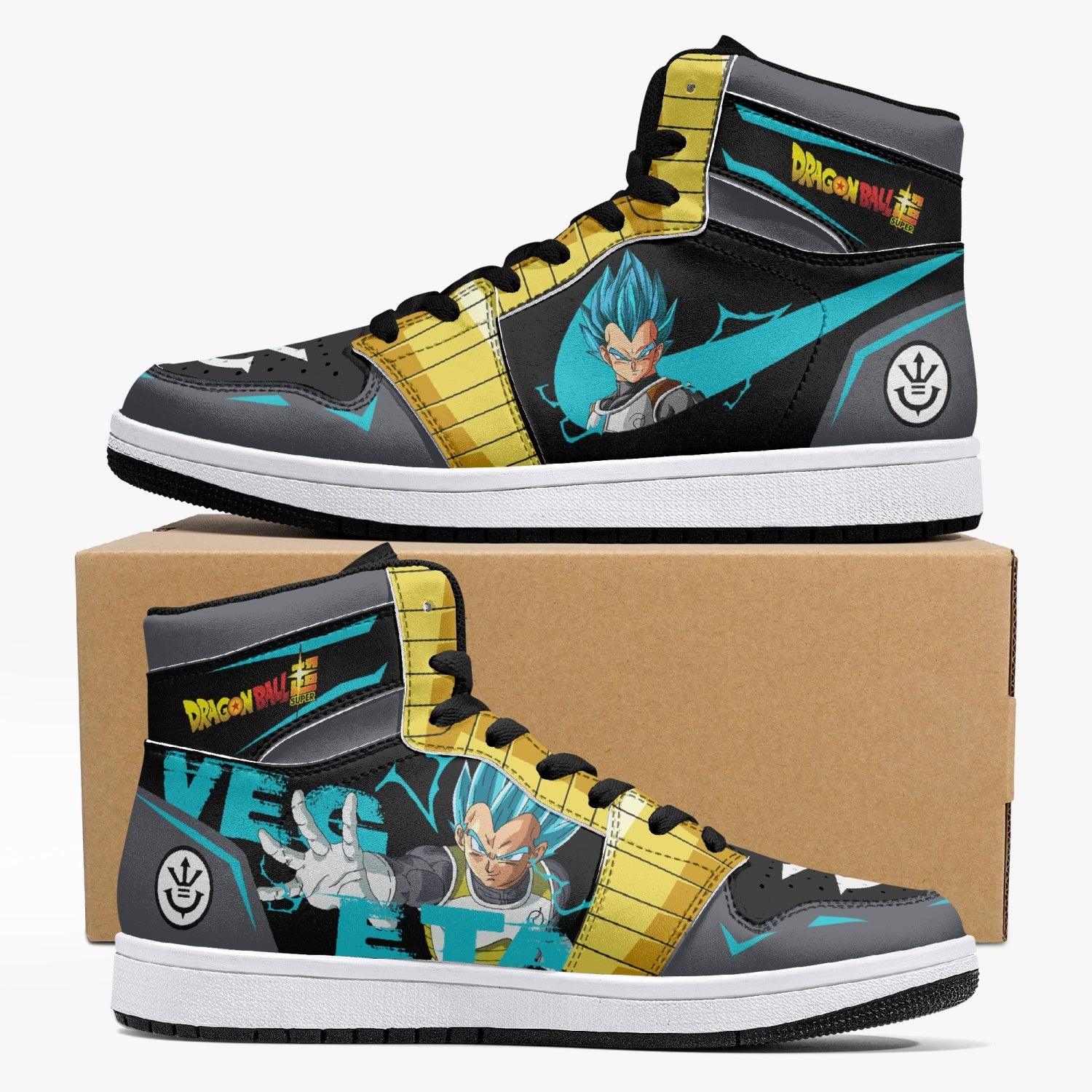 Vegeta Super Saiyan Blue Dragon Ball Z Custom Sneaker Mid 1 Basketball Shoes - Otaku Hall