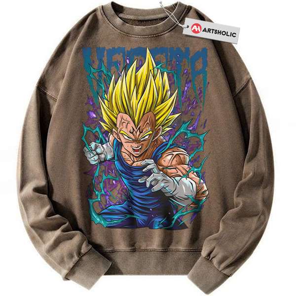 Alternative view of Vegeta Sweatshirt, Dragon Ball Sweatshirt, Anime Sweatshirt, Vintage Sweater
