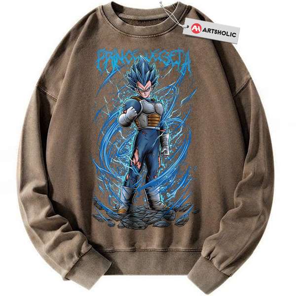 Alternative view of Vegeta Sweatshirt, Dragon Ball Sweatshirt, DBZ Sweatshirt, Anime Sweatshirt, Vintage Sweatshirt