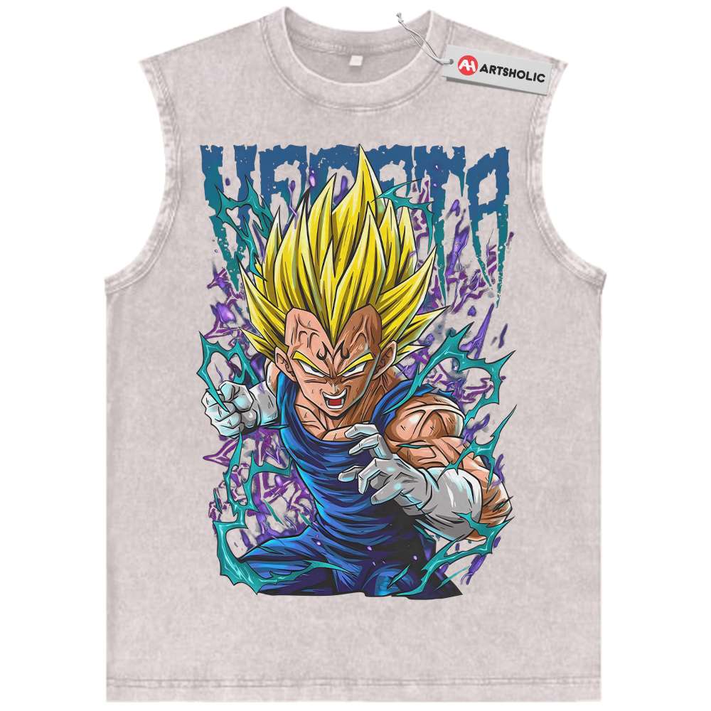 Alternative view of Vegeta Tank Top, Dragon Ball Tank Top, Anime Tank Top, Vintage Tank Top